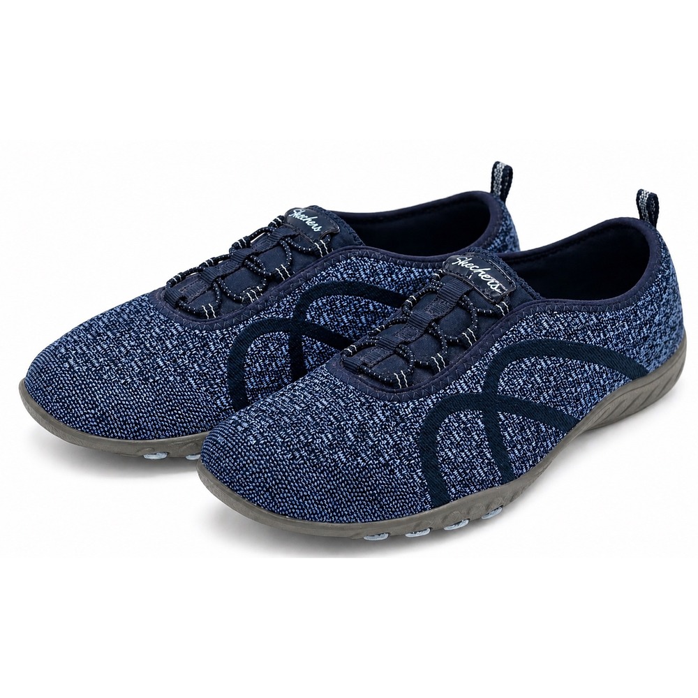 SKECHERS Breath Easy Fortune Knit Comfort Shoes Women's 8.5 Blue Slip-On SN23028